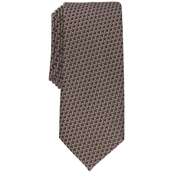 Alfani Alfa tech Men's Scott Slim Mini-Neat Tie Taupe NWT - Picture 1 of 3